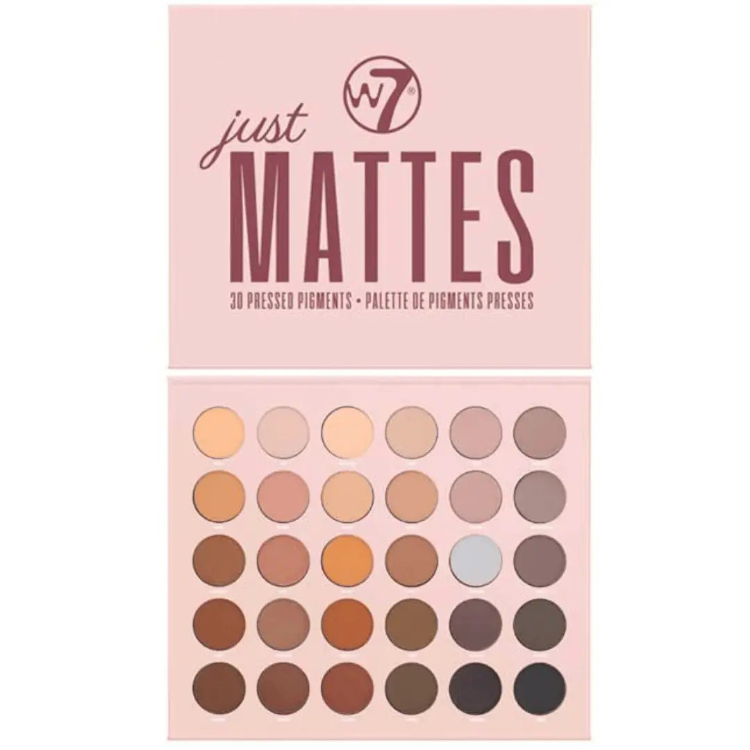 Palette de pigments pressés Just Mattes W7 - 30 couleurs nude naturelles - Longue durée impeccable w7
