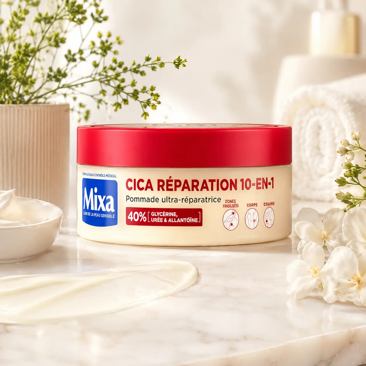 Pommade Ultra-Réparatrice Mixa Cica Réparation 10-en-1 — 150 ml