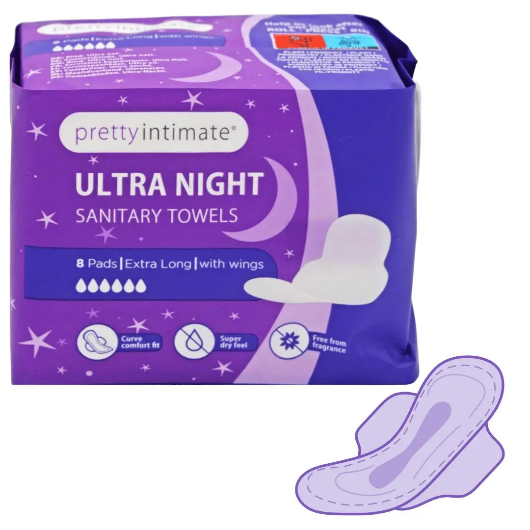 Pretty Serviettes Hygiéniques Intimes Ultra Nuit 8 Serviettes PRETTY