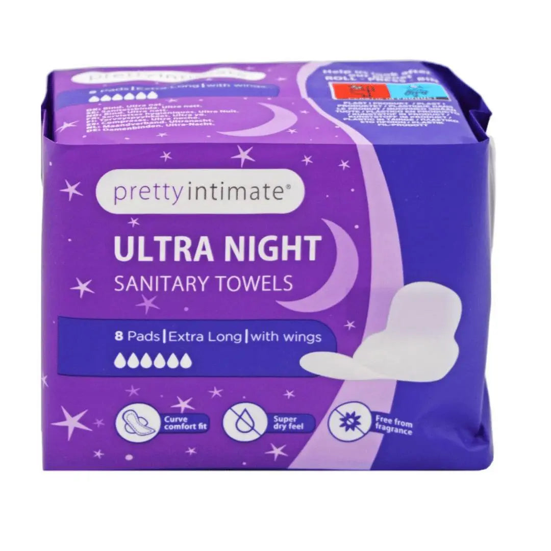 Pretty Serviettes Hygiéniques Intimes Ultra Nuit 8 Serviettes PRETTY
