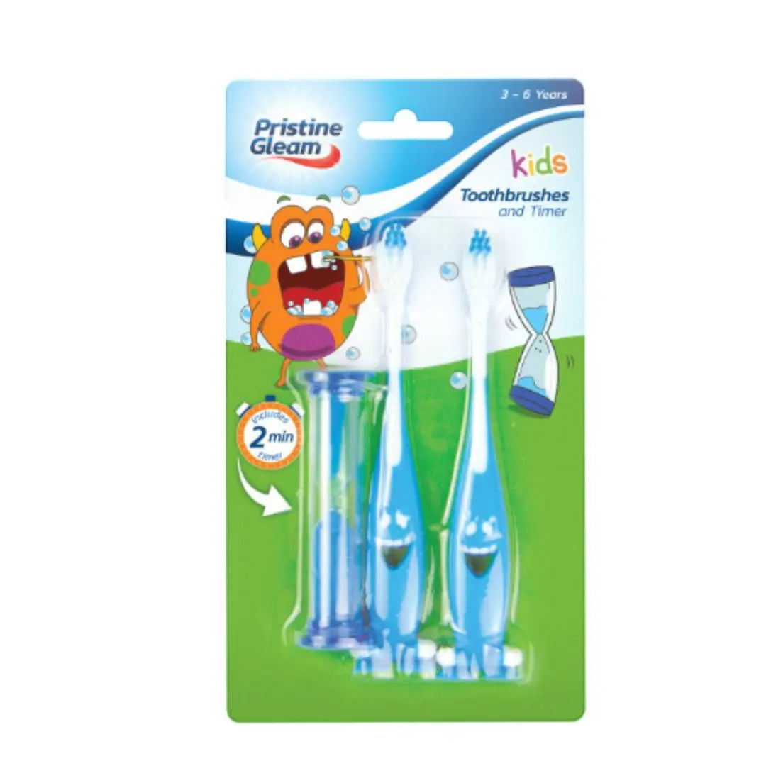 Pristine Gleam Ensemble de brosses à dents et minuteur pour enfants PRISTINEGLEAM