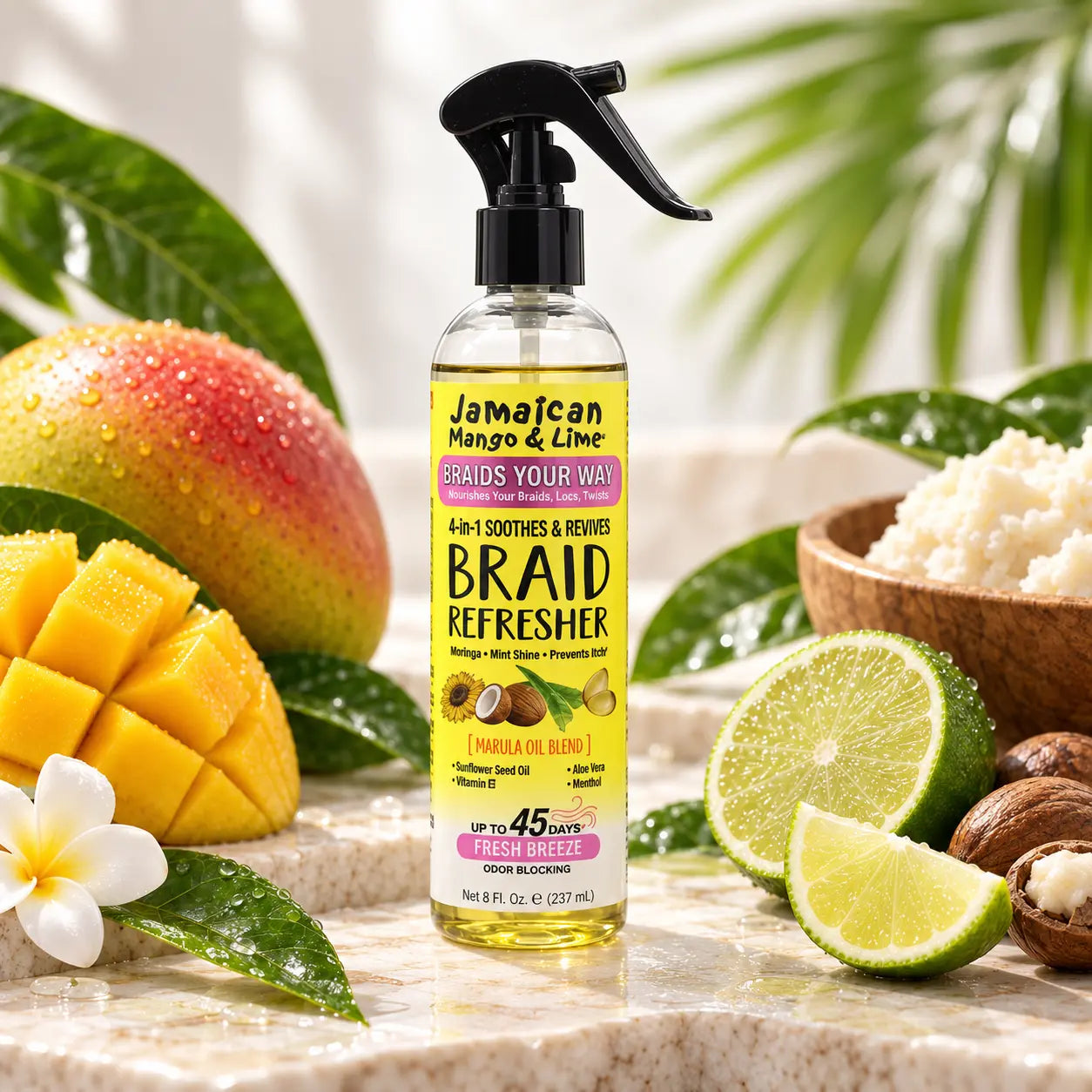 Rafraîchisseur de Tresses 6-en-1 Jamaican Mango & Lime — 237 ml