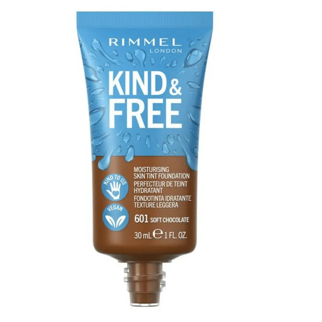 Rimmel Kind + Free Fond de teint hydratant pour la peau, Chocolat doux 601 rimmel london