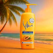 Charger l&#39;image dans la galerie, SILKA Gel douche Eclaircissant Papaya Fresh Premium 500 ml SILKA
