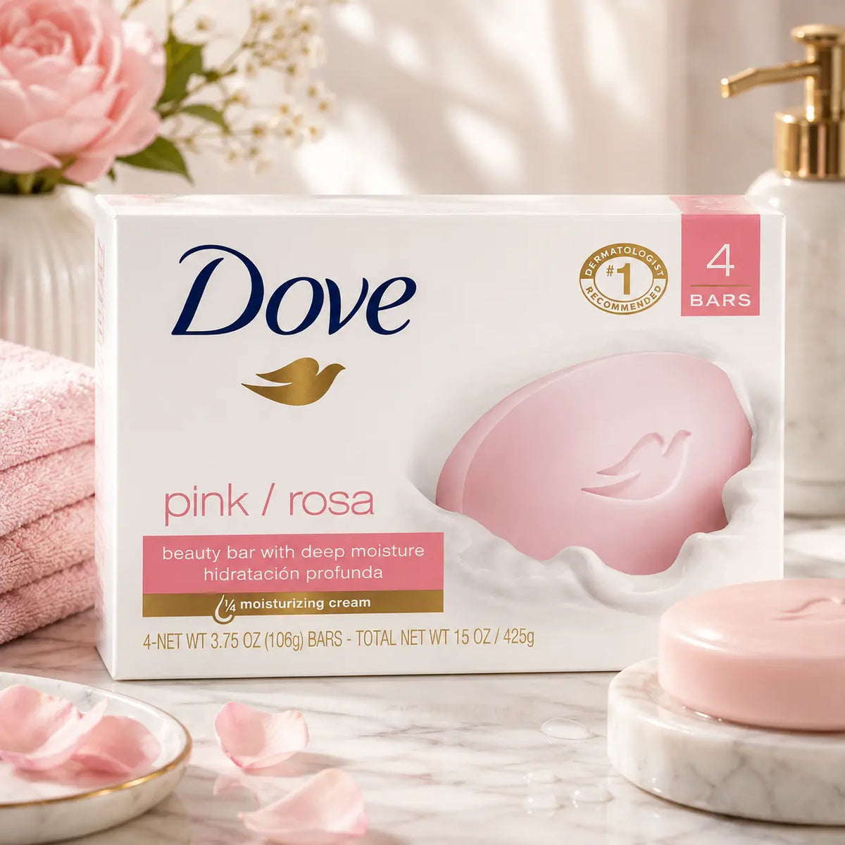 Savon Dove Beauty Cream Pink — 4 x 90 g