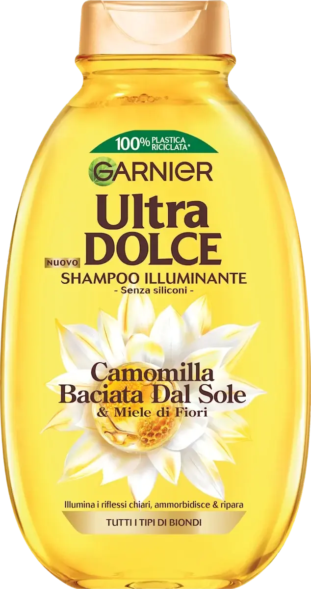 Shampooing Illuminant Garnier Ultra Doux Camomille & Miel de Fleurs — Cheveux Blonds — 250 ml