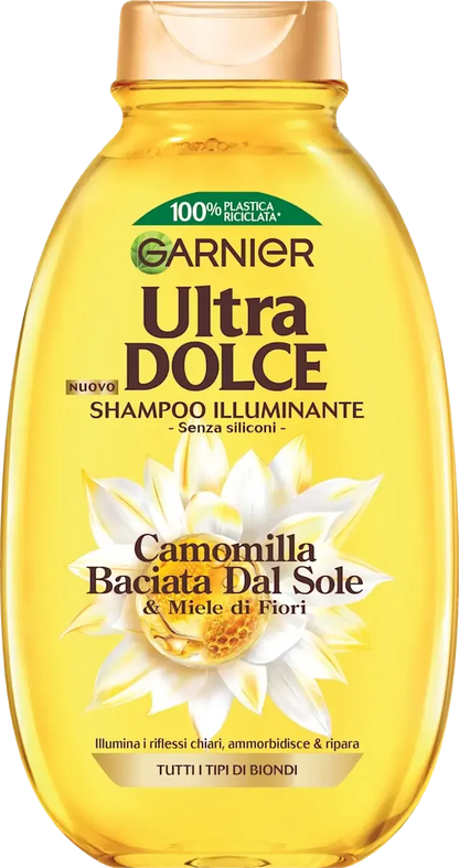 Shampooing Illuminant Garnier Ultra Doux Camomille & Miel de Fleurs — Cheveux Blonds — 250 ml