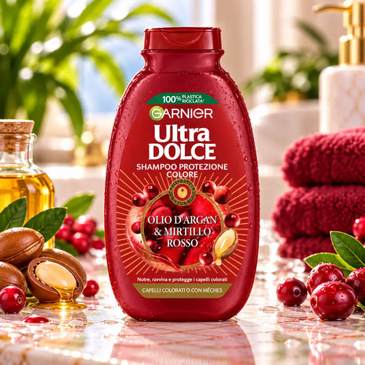 Shampooing Protection Couleur Garnier Ultra Doux Argan & Cranberry — Cheveux Colorés — 250 ml