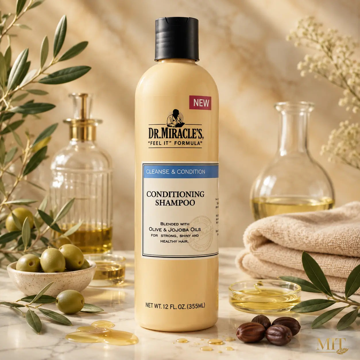 Shampooing Revitalisant Dr. Miracle's Huile d'Olive & Jojoba — 355 ml