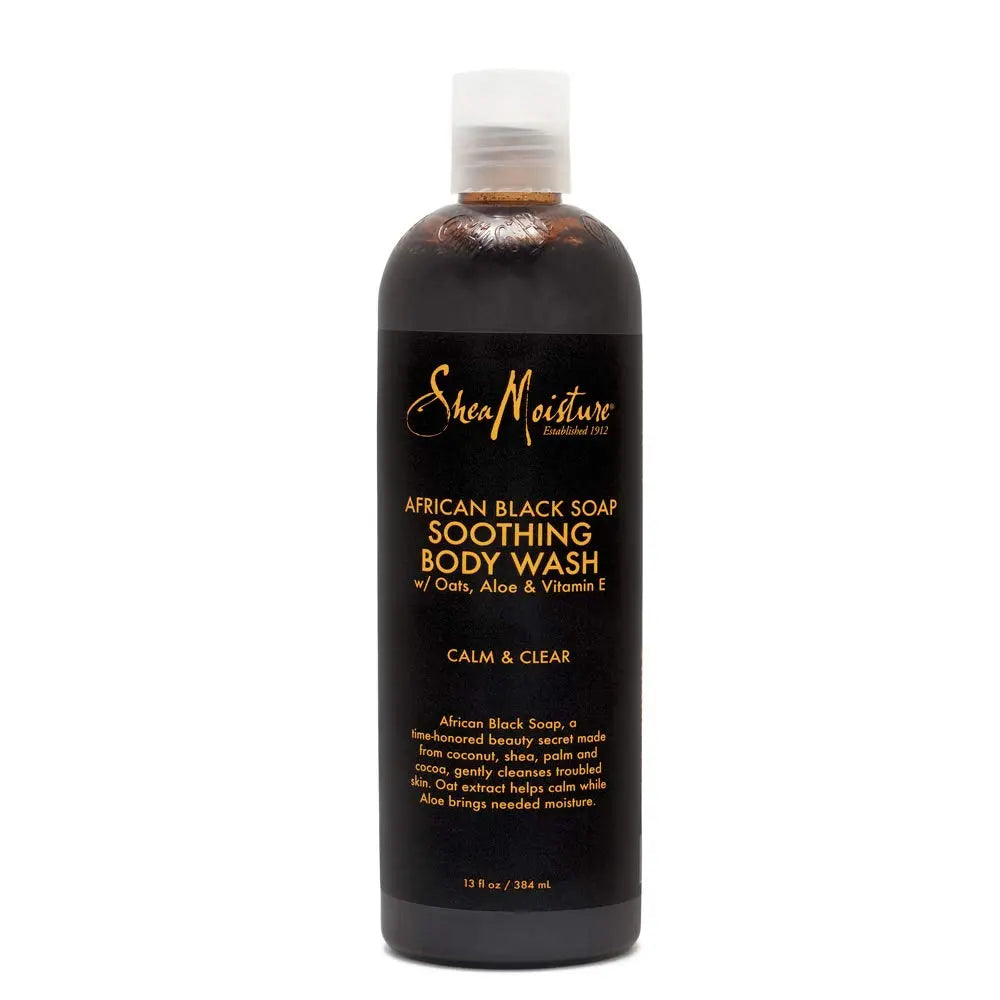 Shea moisture Gel douche au Savon noir africain corps apaissnt  384ml SHEA MOISTURE