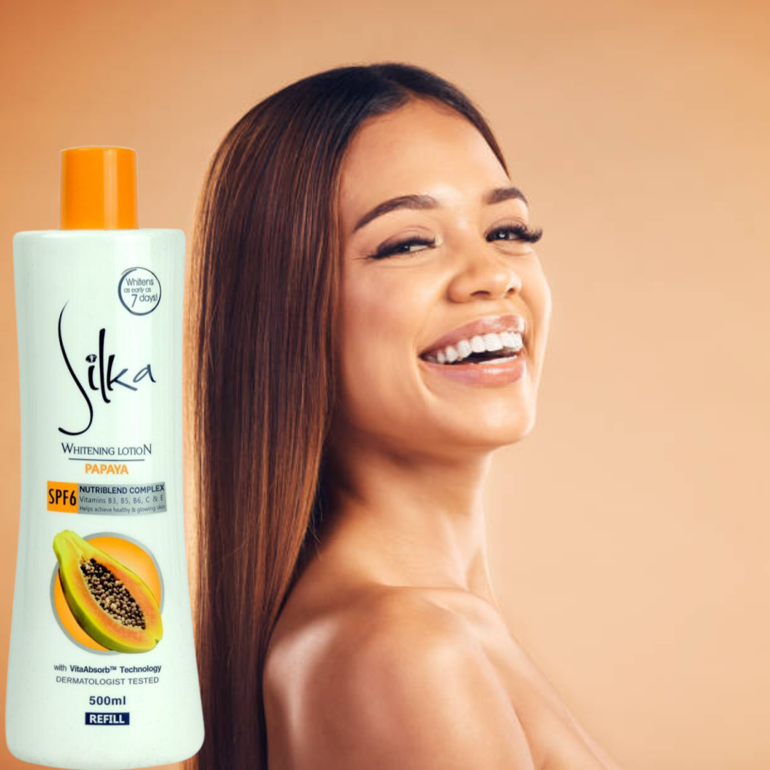 Silka Lotion éclaircissante pour la peau à la papaye 500 Ml SILKA