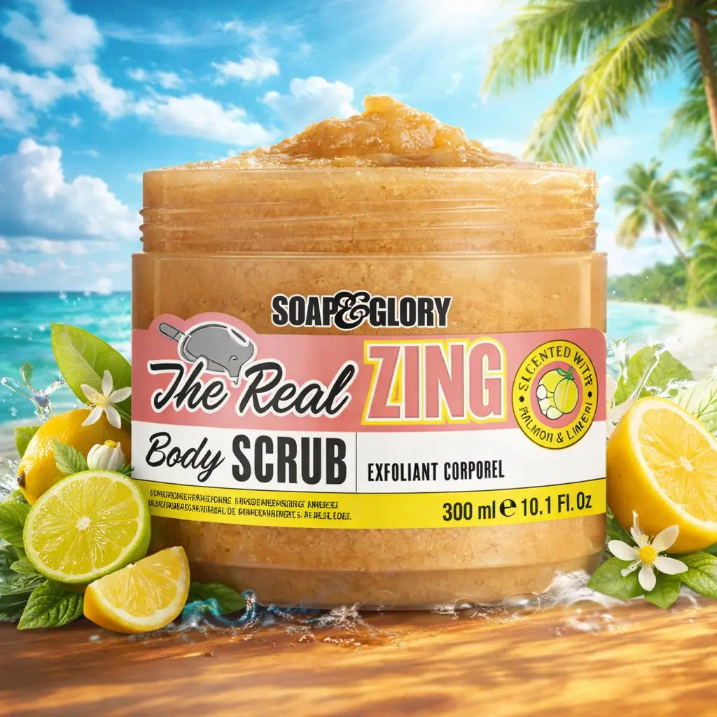 Soap & Glory – The Real Zing Body Scrub  Gommage Corporel Rafraîchissant et Énergisant – 300 ml Soap & Glory