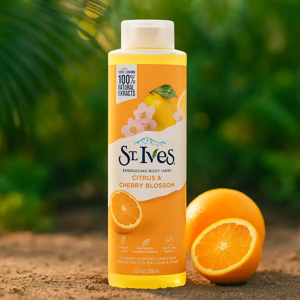 St Ives Gel douche énergisant aux agrumes et aux fleurs de cerisier 650 ml ST IVES