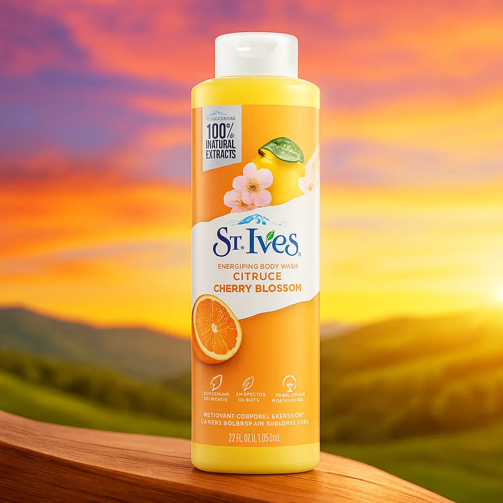 St Ives Gel douche énergisant aux agrumes et aux fleurs de cerisier 650 ml ST IVES