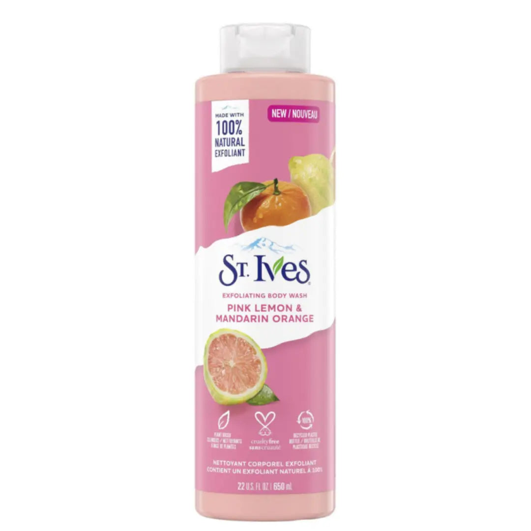 St Ives Gel douche exfoliant au citron rose et à la mandarine 650 Ml ST IVES