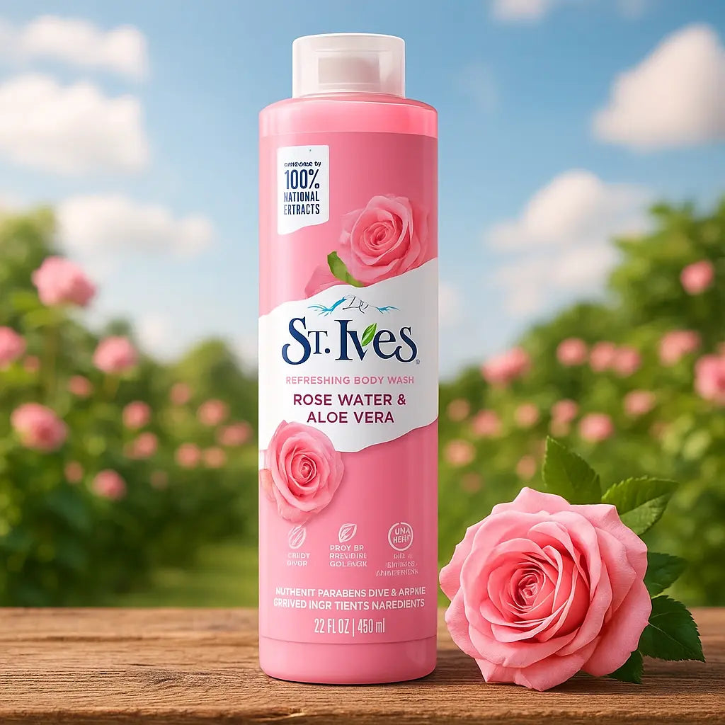 St Ives Gel douche rafraîchissant, eau de rose et aloe vera 650 ML ST IVES