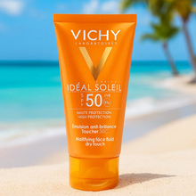 Charger l&#39;image dans la galerie, Vichy Idéal Soleil Fluide Matifiant Visage Toucher Sec SPF50 50 ml VICHY
