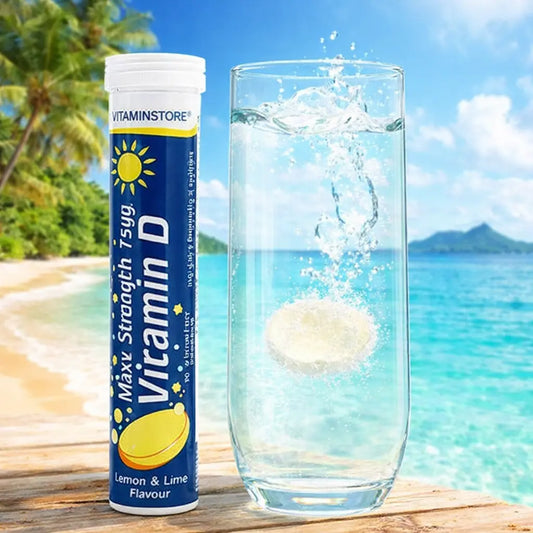 Vitamine D – Comprimés Effervescents (Citron &amp; Citron Vert)