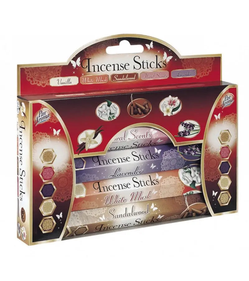 cadeau de bâtons d'encens Pan Aroma - 80 bâtons d'encens - Parfums variés (80) PAN AROMA