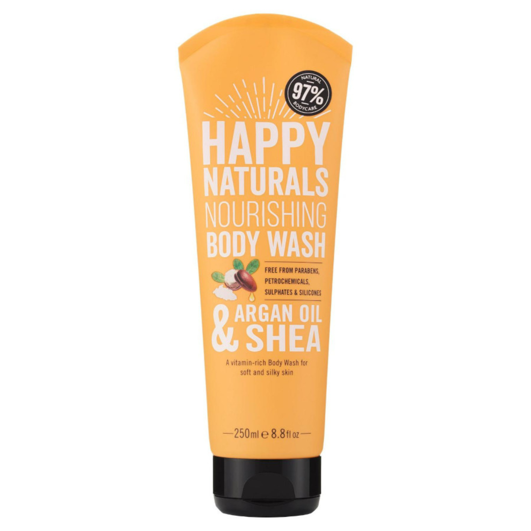 Happy Naturals Gel douche nourrissant à l'huile d'argan et au karité 250 ml Happy Naturals