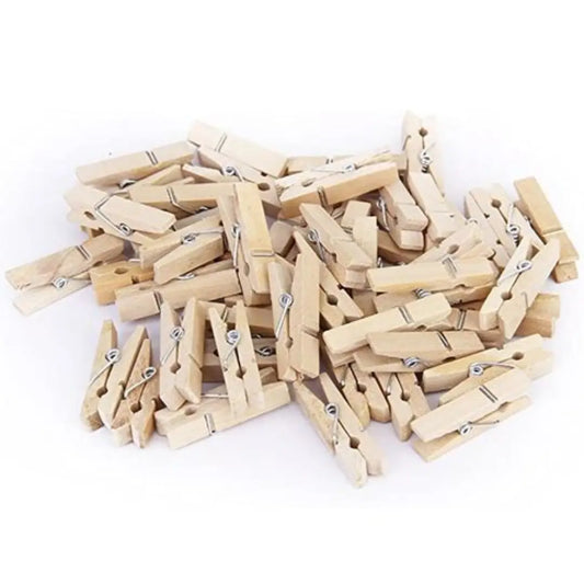 Lot De 24 Pinces A Linge En Bois NATURAL