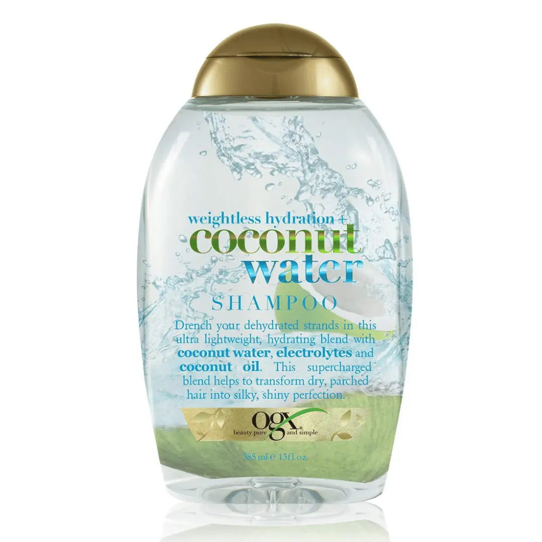 OGX Weightless Hydration + Shampooing à l'eau de noix de coco, boute formule hydratante légère, tensioactifs sans sulfate OGX